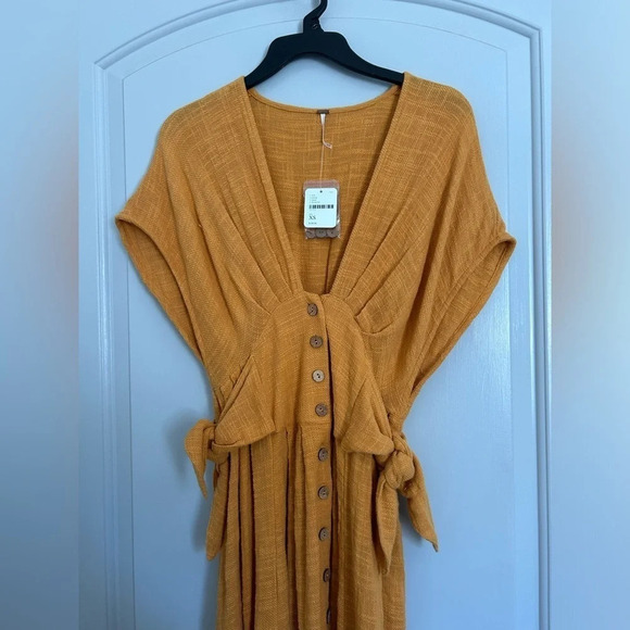 Free People Jacinta Midi Flowy Boho Dress NWT size XS - Picture 5 of 10